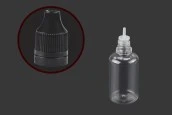 Прозрачна пластмасова бутилка 30 мл с черна пластмасова капачка  CRC пластмасов дозатор за електронна цигара - 50 бр.-изображение_група
