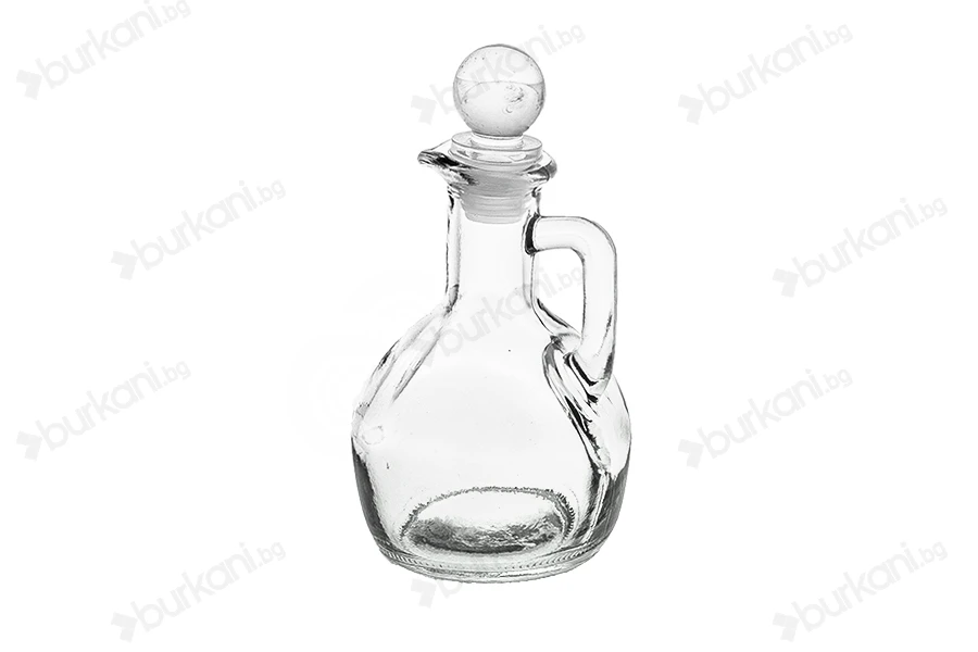 Стъклена кана със стъклена капачка  160ml-изображение_размери