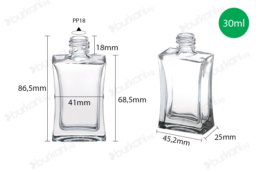 Стъклена бутилка за парфюм 30 ml 7/30 (18/415)-изображение_размери