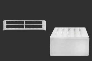 Пластмасова поставка  212x107x50 mm в бял цвят - 50 места (с отвор  13 mm)-2