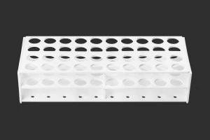 Пластмасова поставка  278x110x60 mm в бял цвят - 40 места (с  отвор 22 mm)-1