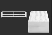 Пластмасова поставка 278x110x60 mm в бял цвят - 40 места (с отвор 22 mm) Пластмасова поставка 278x110x60 mm в бял цвят - 40 места (с отвор 22 mm)
