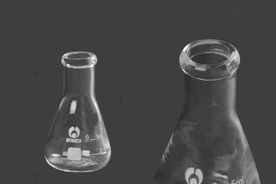 Стъклена (ерлермайерова)  конична колба 5 мл-изображение_продукт