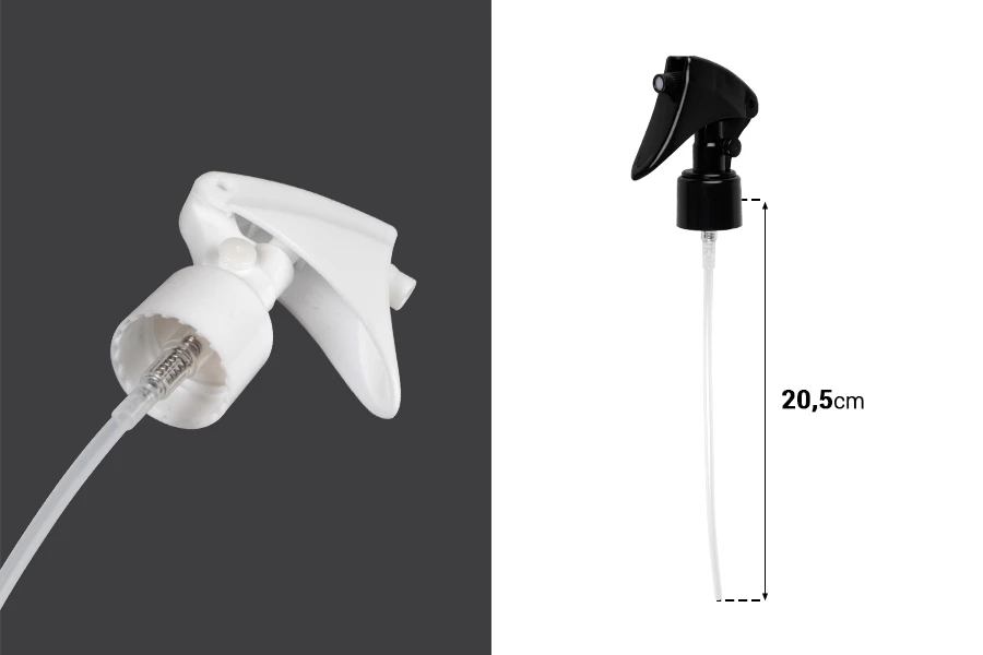 Пластмасова помпа спрей (тригер помпа) 24/410 с предпазно заключване-изображение_размери