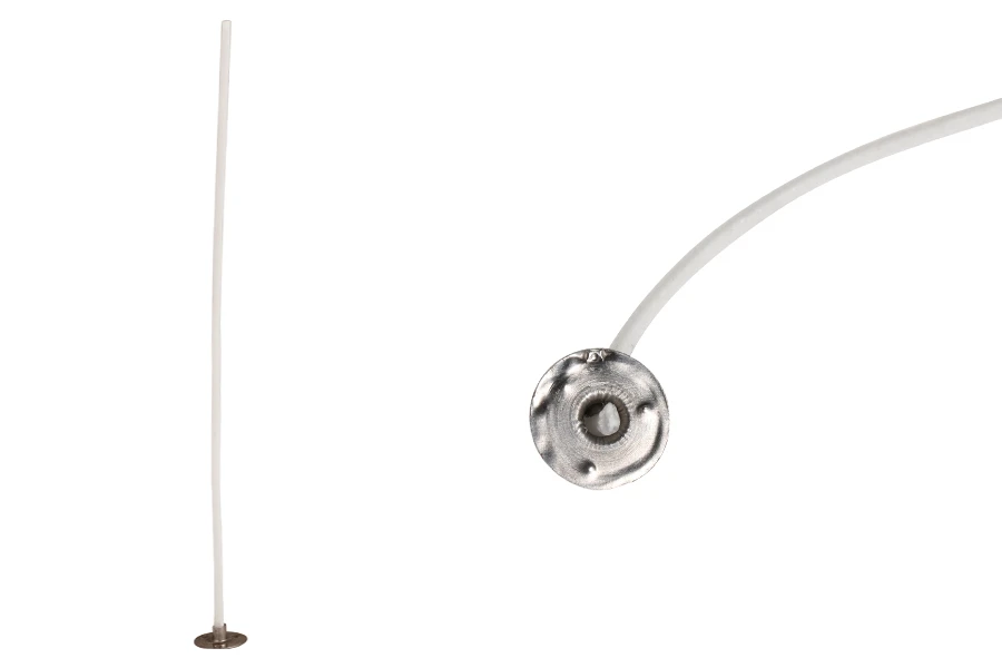 Восъчени памучни фитили за свещи с дължина 150 мм и метална основа - 100 бр.-изображение_продукт