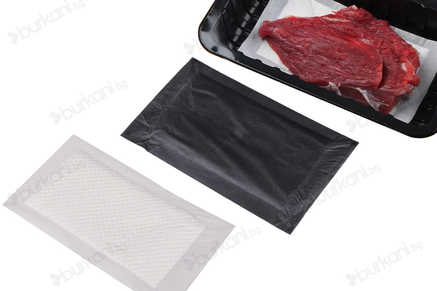 Pëlhura thithëse mishi 130x80 mm në ngjyrë të zezë - 500 copë-
