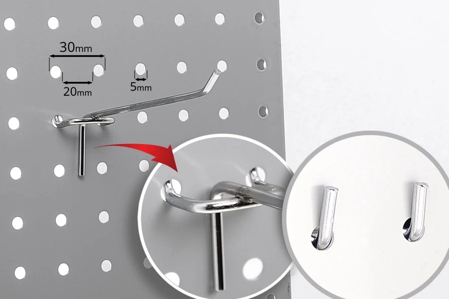 Кука единична за перфориране  на щандове 150 мм-изображение_група