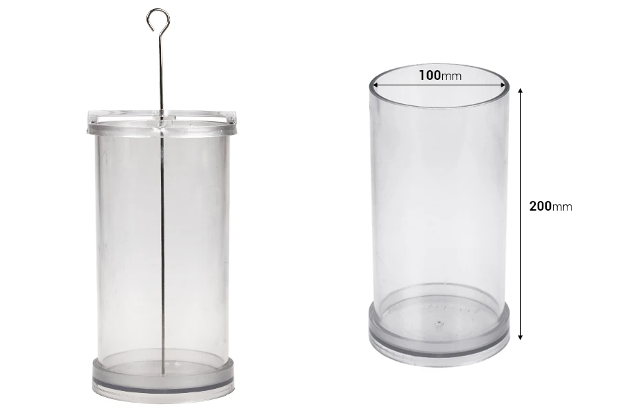 Пластмасова форма за свещи Φ10х20 см в цилиндрична форма-изображение_размери