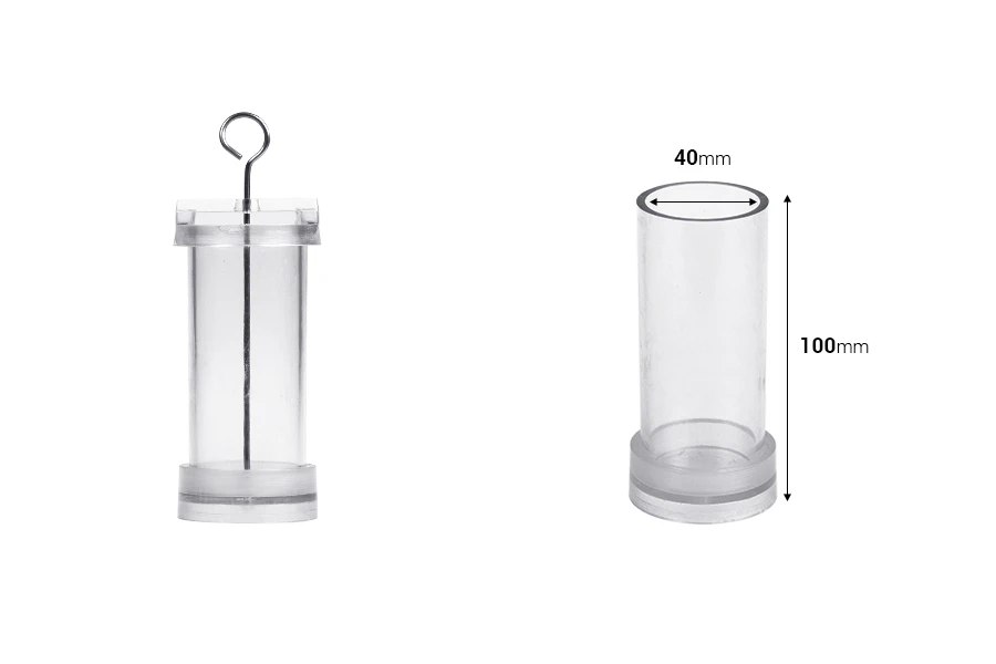 Пластмасова форма за свещи Φ4х10 см в цилиндрична форма-изображение_размери