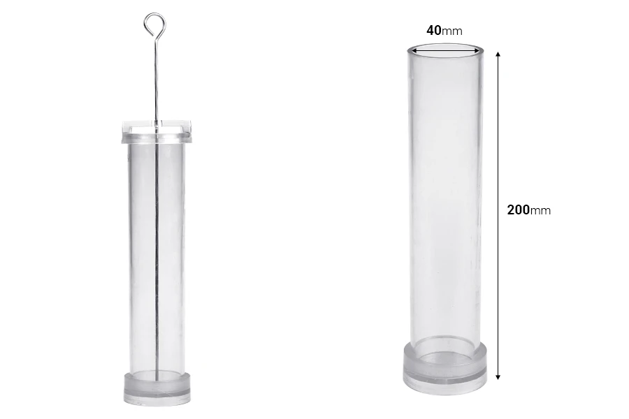 Пластмасова форма за свещи Φ4х20 см в цилиндрична форма-изображение_размери