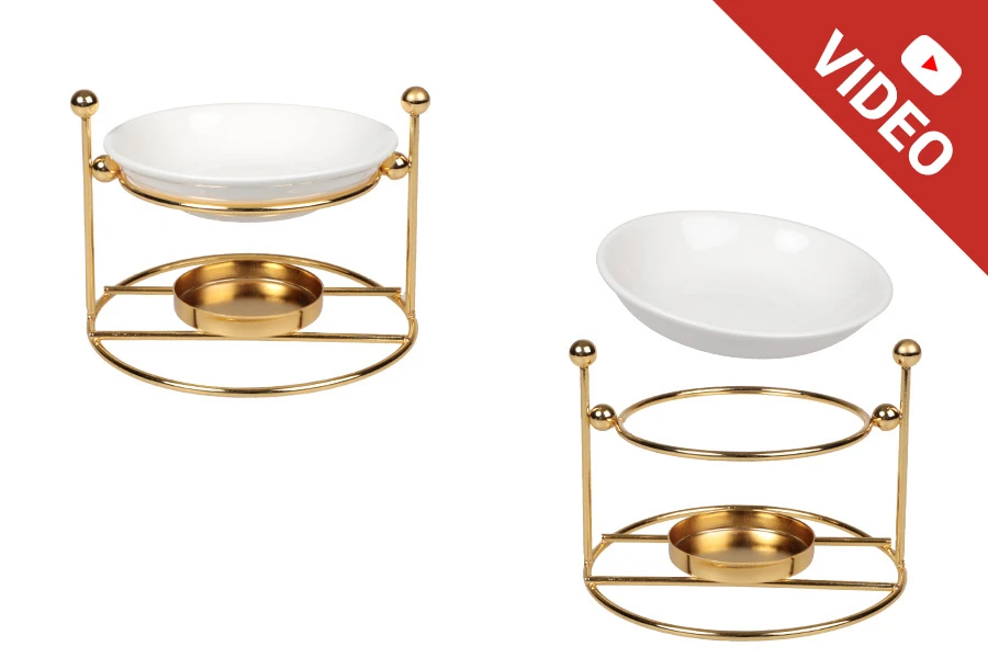 Метален аромадифузор с керамична основа за свещи и масла-изображение_продукт