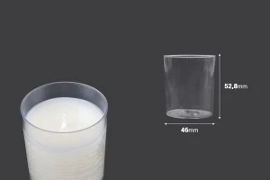 Прозрачна пластмасова кутия за чаена свещичка - 20 бр-2