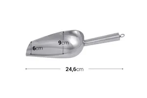 Лъжица от неръждаема стоман - дължина 24,6 cm-3