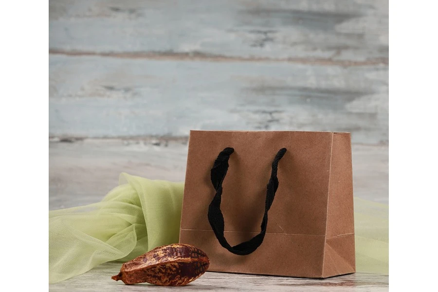 Хартиена крафт торбичка с черни дръжки, с размери  160x80x140-изображение_група