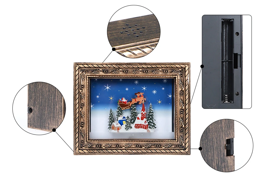Коледна декоративна рамка със светлина и музика-изображение_група