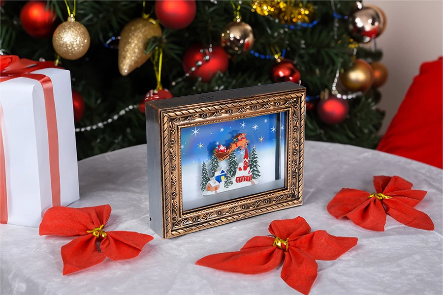 Коледна декоративна рамка със светлина и музика-изображение_група