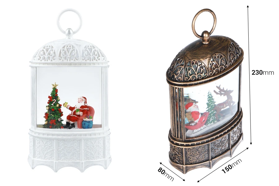 Коледен декоративен фенер, със светлина и музика-изображение_размери