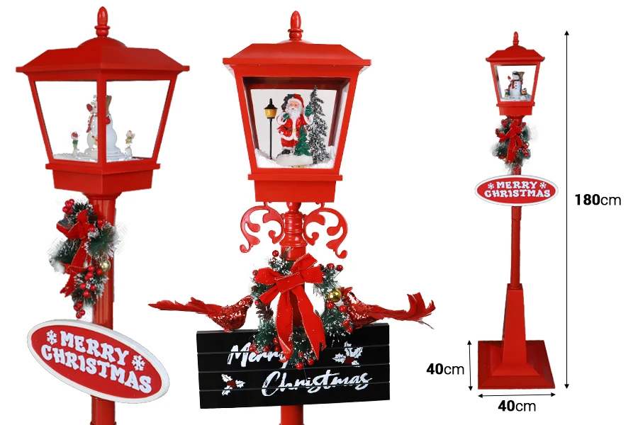 Декоративен коледен фенер с музика - 180 см-изображение_размери