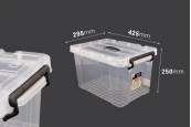 Пластмасова кутия 425x295x250 mm с капак с дръжка Пластмасова кутия 425x295x250 mm с капак с дръжка