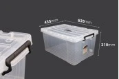 Пластмасови кутии за съхраняване 635x435x310 mm с капак и дръжка Пластмасови кутии за съхраняване 635x435x310 mm с капак и дръжка