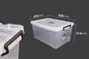 Пластмасови кутии за съхраняване 635x435x310 mm с капак и дръжка-2