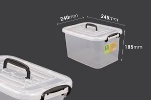 Пластмасова прозрачна кутия за съхранение с размери 345x240x185 mm, с капак с дръжка-2