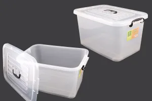 Пластмасова прозрачна кутия за съхранение с размери  560x380x300 mm, с капак с дръжка-1