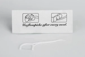 Dental Floss Picks with handle 7 cm in individual pack of 100 pcs-изображение_размери