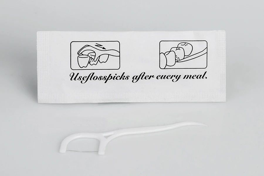 Dental Floss Picks with handle 7 cm in individual pack of 100 pcs-изображение_размери