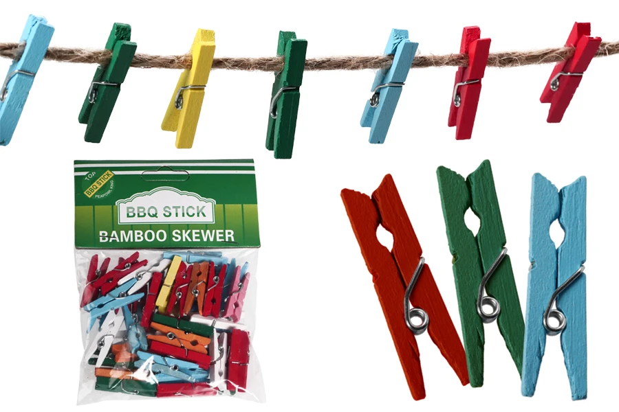 Пластмасови щипки  2,5 cm в различни цветове - 40 бр. на пакет-изображение_продукт