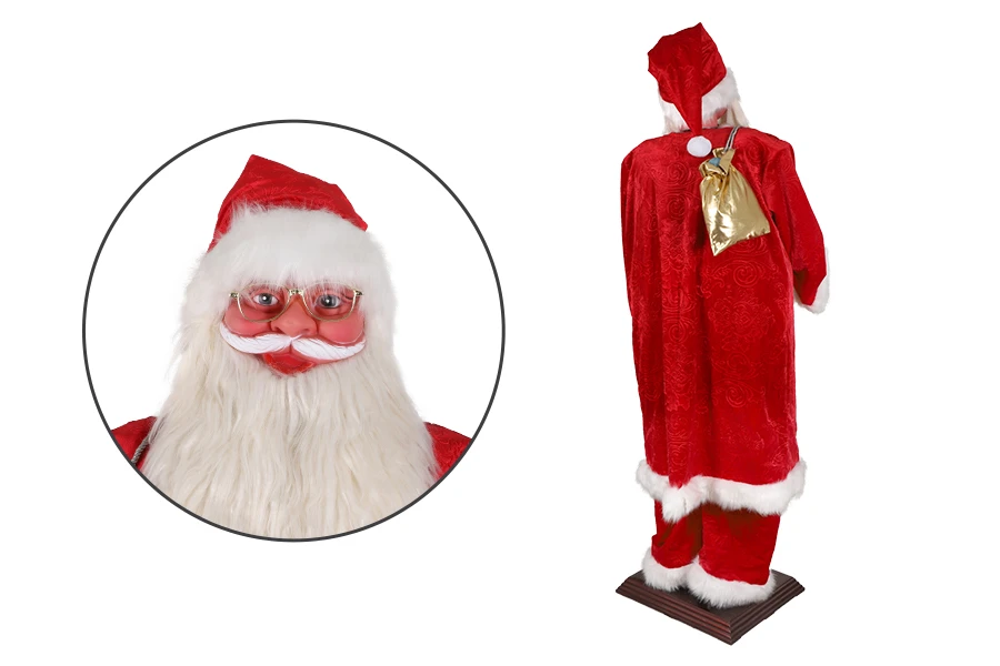 Декоративен ДЯДО КОЛЕДА, танцуващ - височина 180 см-