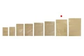 Крафт опаковка тип DOY PACK  180x40x260 mm  с цип и прозорец, с външна и вътрешна облицовка прозрачнас възможност за термозапечатване - 100 бр.