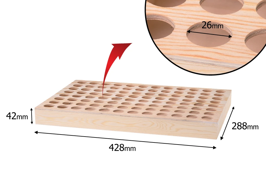 Стойка дървена 428x288x42- 96 места-