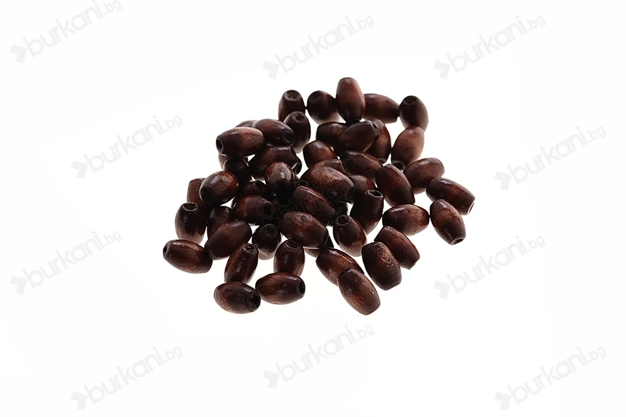 Малки дървени кафяви   декоративни мънисти  0,3x0,6 mm-