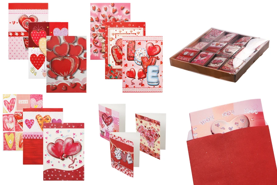 Поздравителни любовни картички с блясък - 120 бр.(различни дизайни)-изображение_продукт