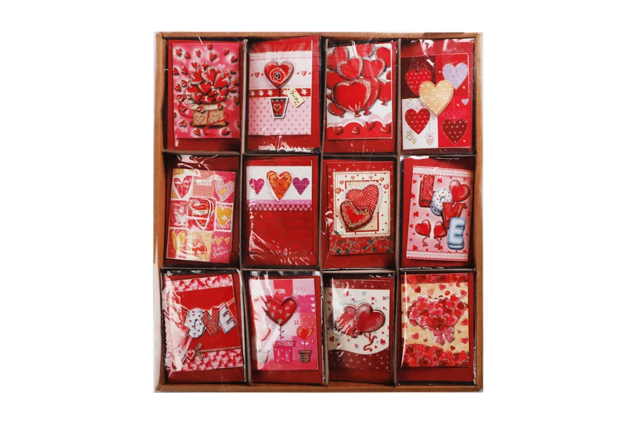 Поздравителни любовни картички с блясък - 120 бр.(различни дизайни)-изображение_група