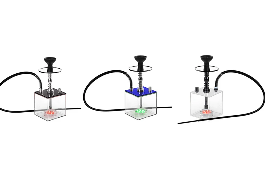 Наргилета с квадратна основа и LED осветление-изображение_група
