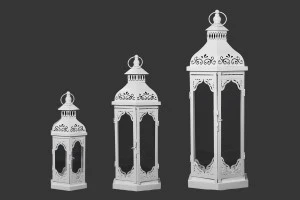 Метален фенер с прозорци в комплект от 3 броя S-M-L-изображение_продукт