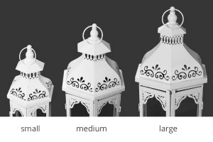 Метален фенер с прозорци в комплект от 3 броя S-M-L-изображение_група