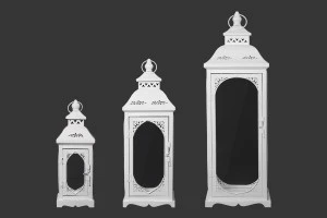 Метален фенер със стъклени прозорци, в комплект от 3 бр.  S-M-L-изображение_продукт