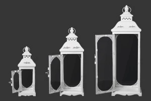 Метален фенер със стъклени прозорци, в комплект от 3 бр.  S-M-L-изображение_размери