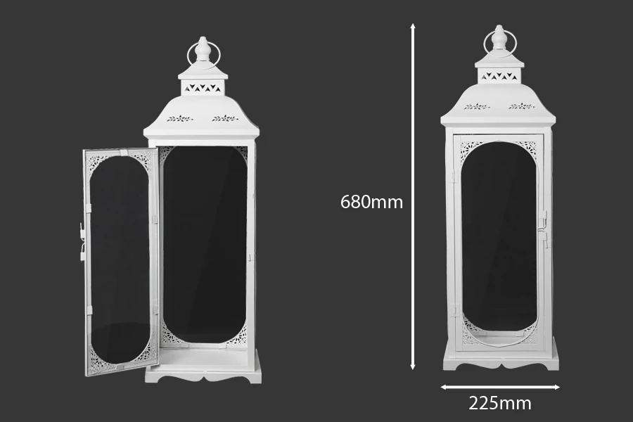 Метален фенер със стъклени прозорци, в комплект от 3 бр.  S-M-L-изображение_група