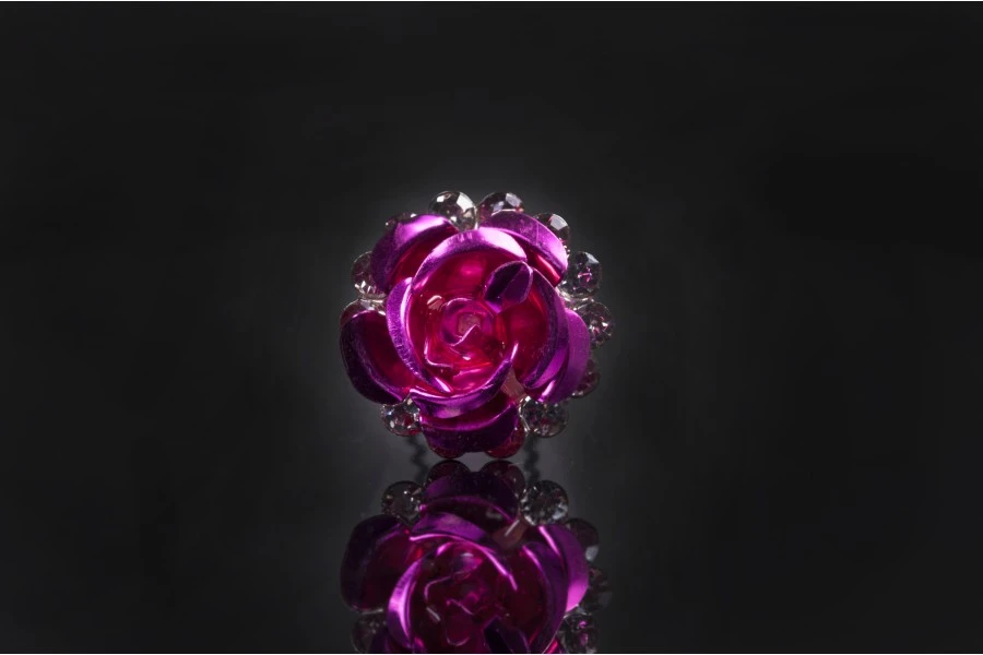 Декоративни метални брошки Роза с ширина 18 mm - 20 броя