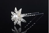 Декоративна метална брошка Перла Цвете с ширина 30 mm- 20 броя