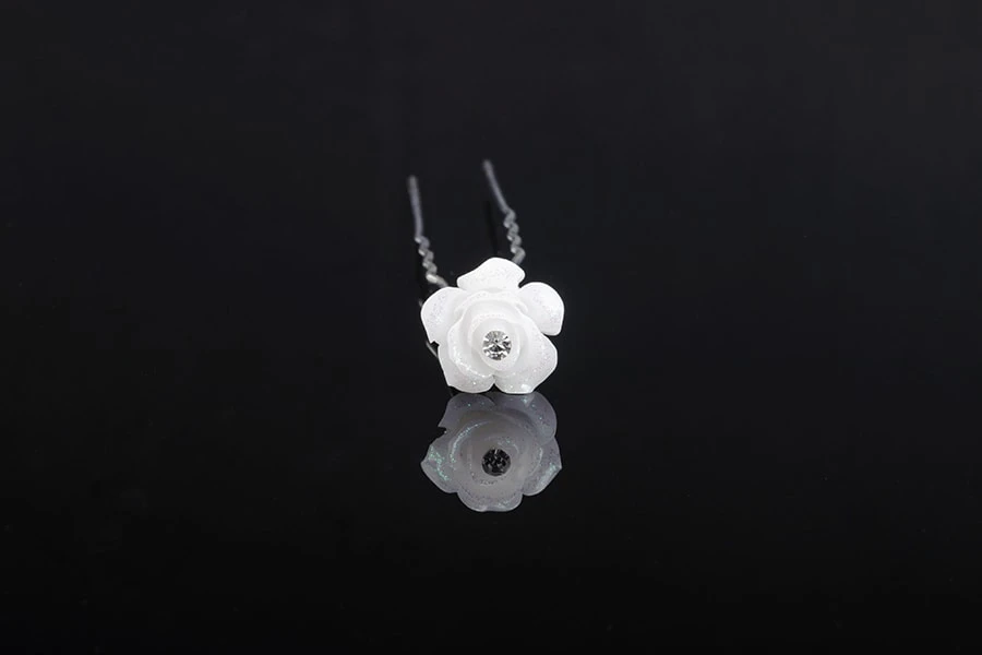 Метална брошка  Цвете Перла  (ширина 12 mm) – 20 броя