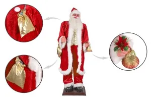 Декоративен ДЯДО КОЛЕДА, танцуващ - височина 180 см-изображение_размери
