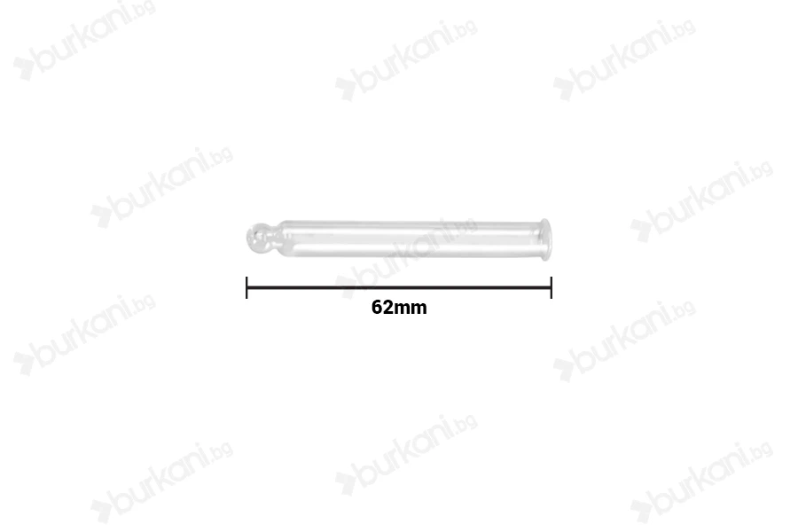 Стъклена дюза за бутилки с гърловина PP20 (30 ml) - дължина 62 mm-изображение_размери