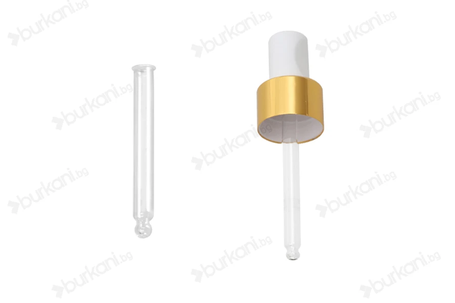 Стъклена дюза за бутилки с гърловина PP20 (30 ml) - дължина 62 mm-изображение_група