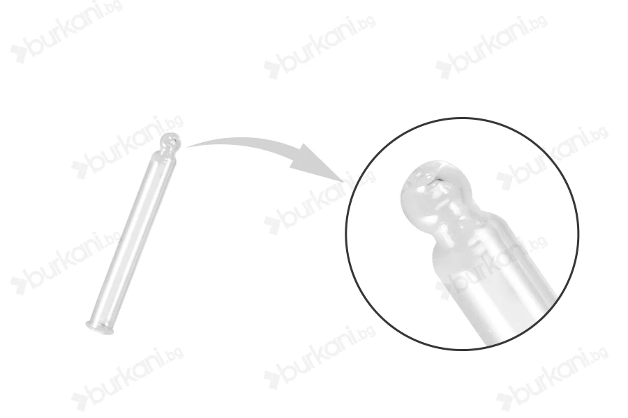 Стъклена дюза за бутилки с гърловина PP20 (30 ml) - дължина 62 mm-изображение_продукт