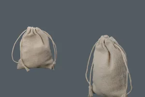 Бежева торбичка бонбониера  80x100 mm-1